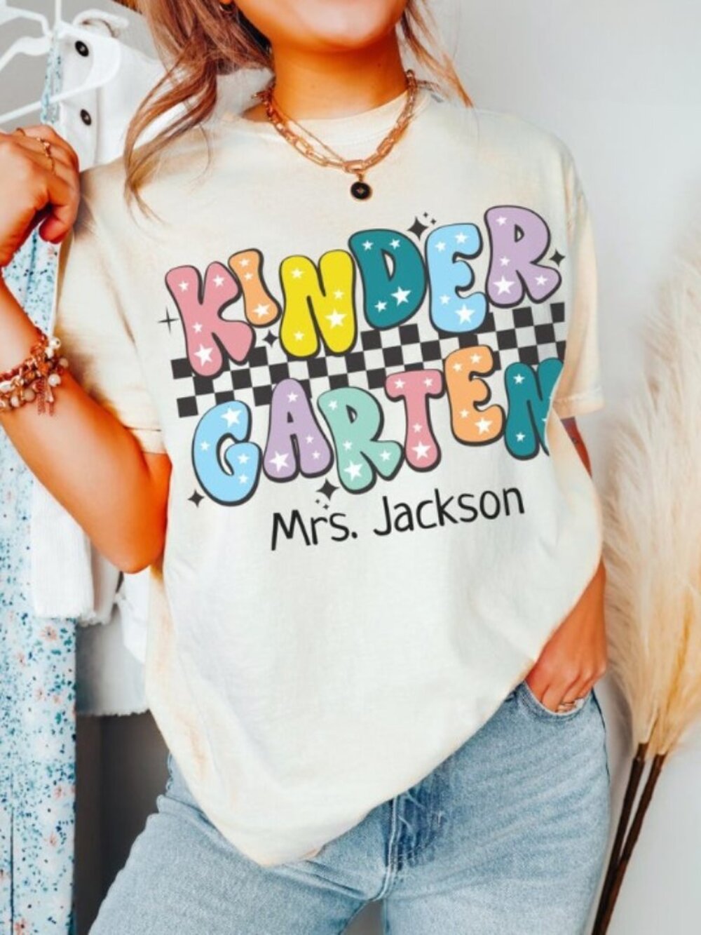 Retro Kindergarten Shirt, Teacher Tee